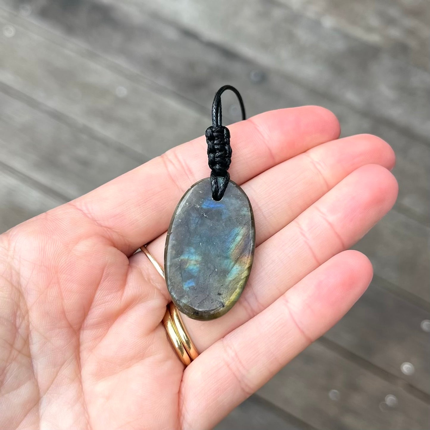 Labradorite Oval Small Pendant - ONE OF A KIND