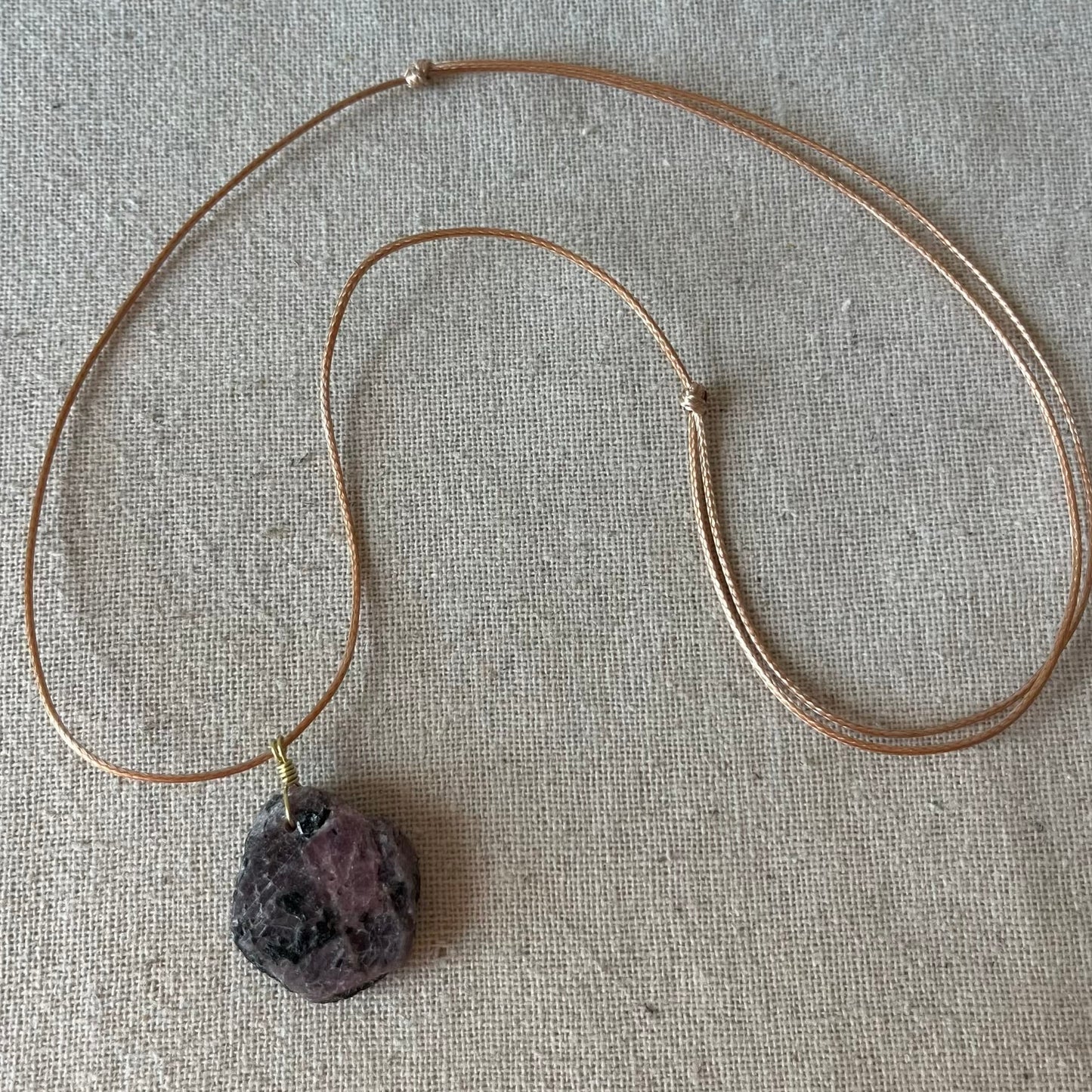 Ruby Hexagon Raw Pendant - Passion