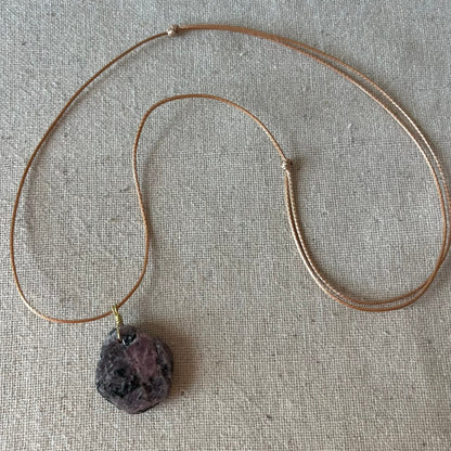 Ruby Hexagon Raw Pendant - Passion
