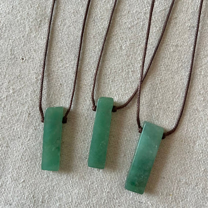 Green Aventurine Polished Rock Pendant - Prosperity