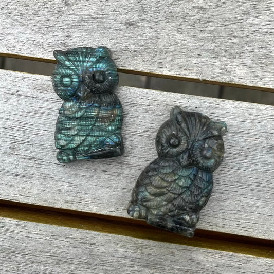 Labradorite Owl Crystal - Protective, Mystical, Transformative