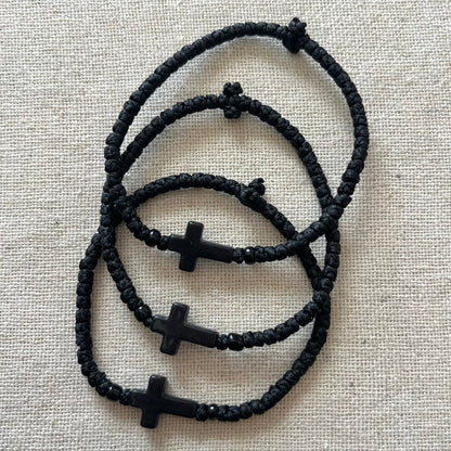 Komboskini Black Cross Bracelet - Black