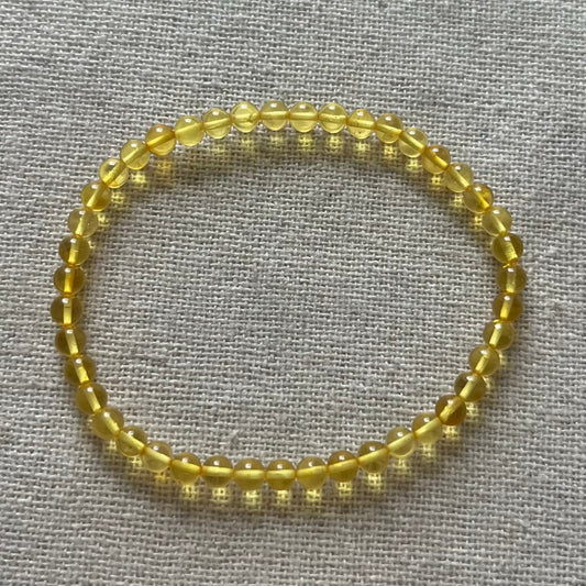 Amber 4mm Beaded Bracelet - Uplifting