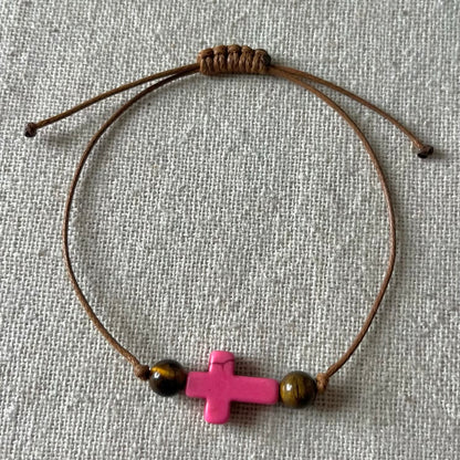 Heart & Strength Cord Bracelet - Tiger Eye
