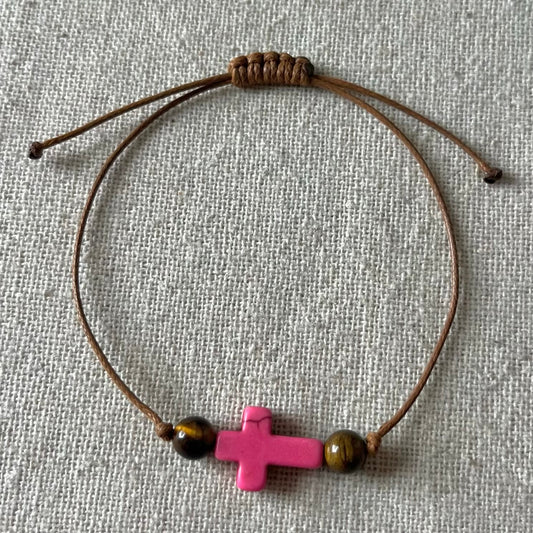 Heart & Strength Cord Bracelet - Tiger Eye