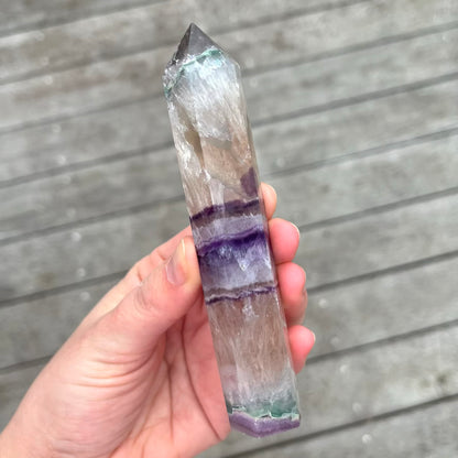 Feather Fluorite Tower Crystal - Vibrant, Clarifying, Uplifting