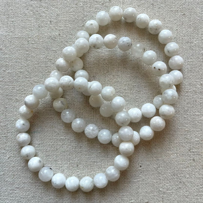 Moonstone 8mm Beaded Bracelet - Intuition