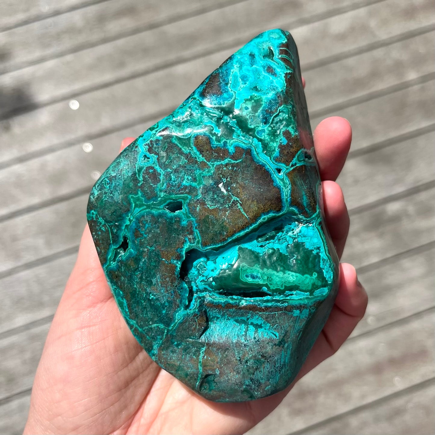 Malachite Chrysocolla Large Polished Crystal - Empowerment, Healing, Balance