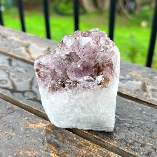 Amethyst Medium Base-Cut Crystal - Calming, Protective, Balancing