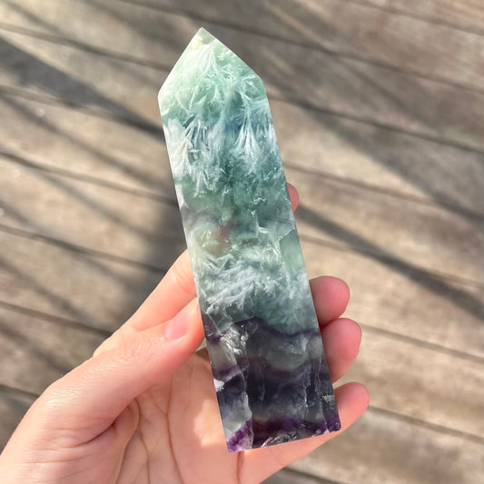 Candy Fluorite Large Tower Crystal - Vibrant, Clarifying, Uplifting