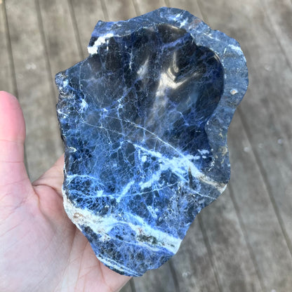 Sodalite Medium Rough Crystal Bowl - Intuition, Peace