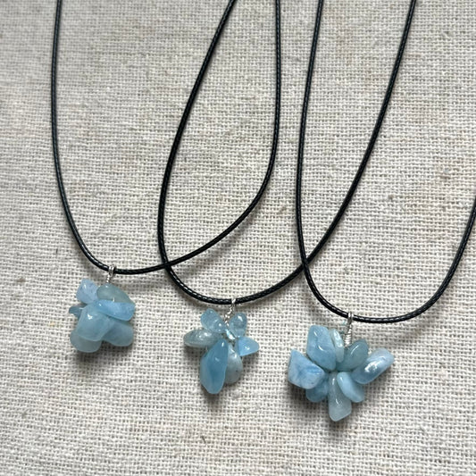 Bloom Charm Pendant - Aquamarine
