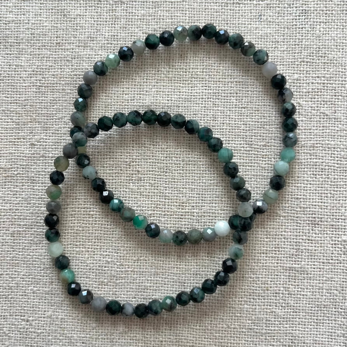 Emerald 4mm Facet Beaded Bracelet - Renewal