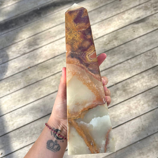 Green Onyx Point Crystal - XL