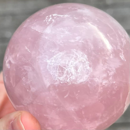 Rose Quartz Large Sphere Crystal (IMPERFECT) - Unconditional Love, Emotional Healing
