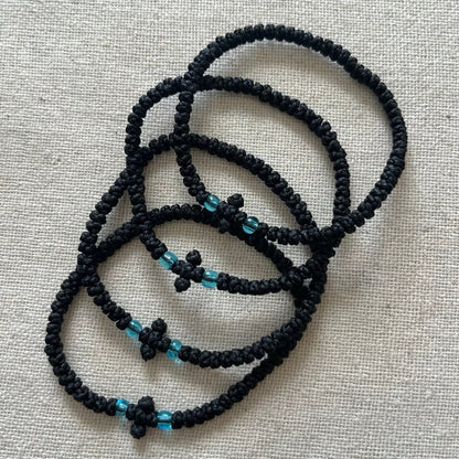 Black Komboskini bracelet for mindfulness and  protection. It’s been handmade in Greece the traditional way 