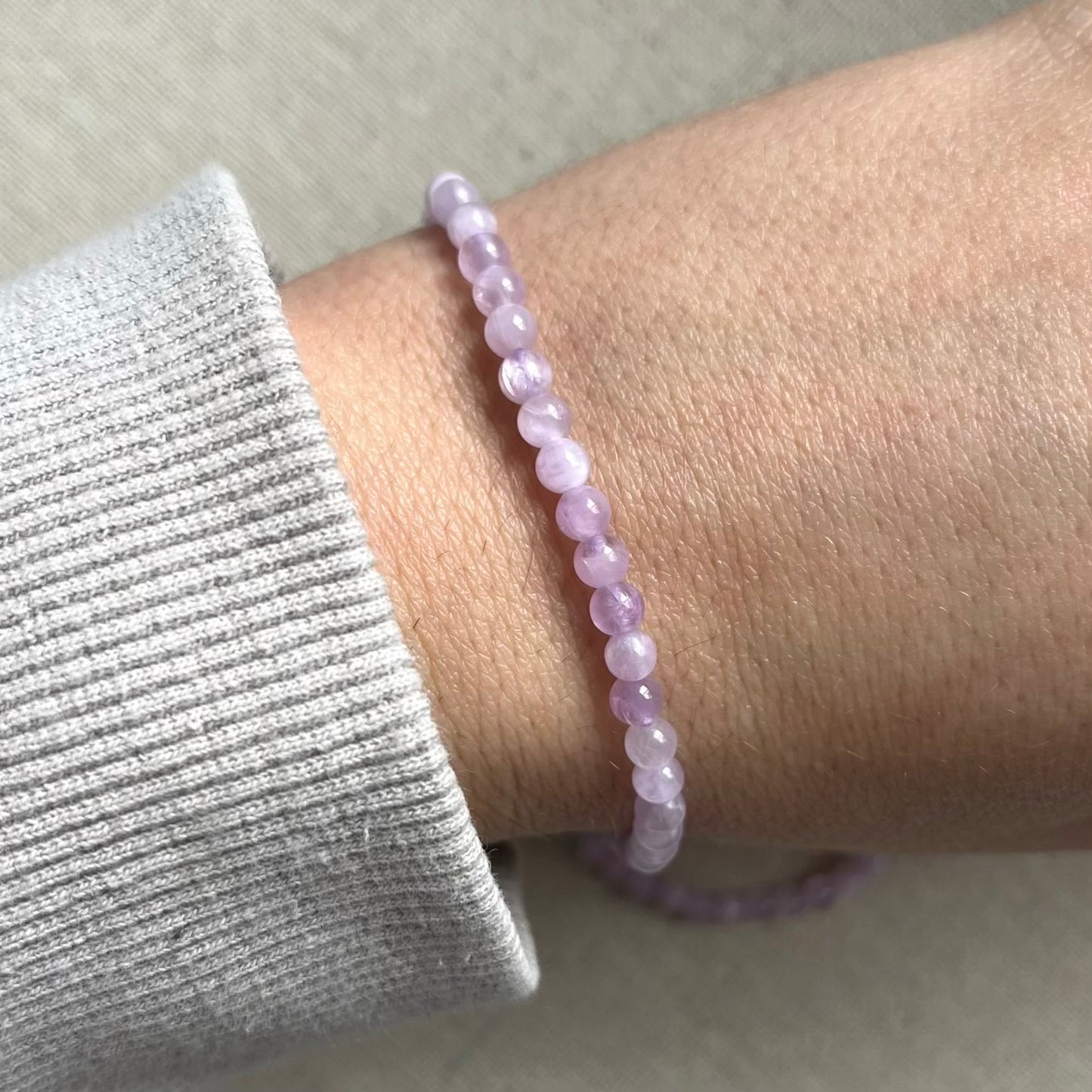 Kunzite 4mm Beaded Bracelet - Emotional Healing