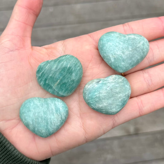 Amazonite Heart Small Crystal - Calming, Balance, Empoweringm