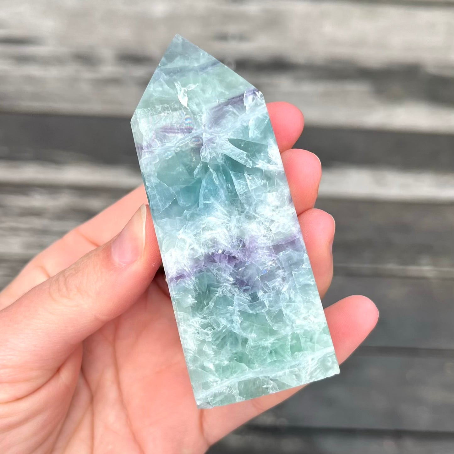 Candy Fluorite Small Tower Crystal - Vibrant, Clarifying, Uplifting