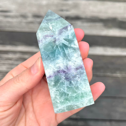 Candy Fluorite Small Tower Crystal - Vibrant, Clarifying, Uplifting