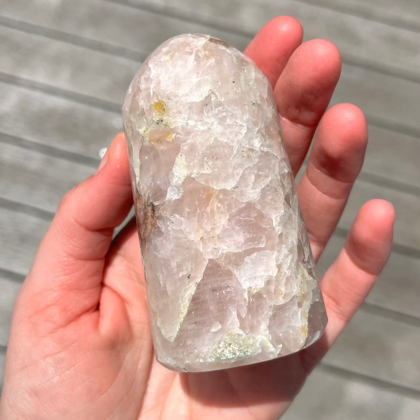Rose Calcite Freeform Crystal - Nurturing, Calming, Heart-Healing