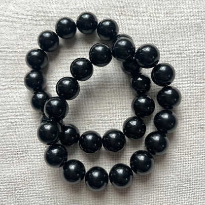 Obsidian 12mm Beaded Bracelet - Protection