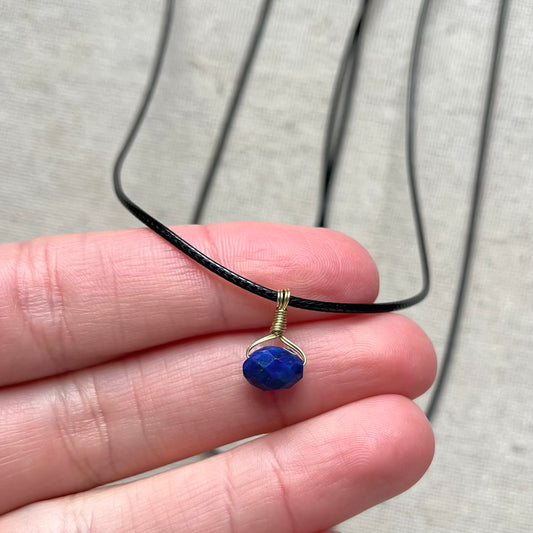 Mini Geo Pendant - Lapis Lazuli