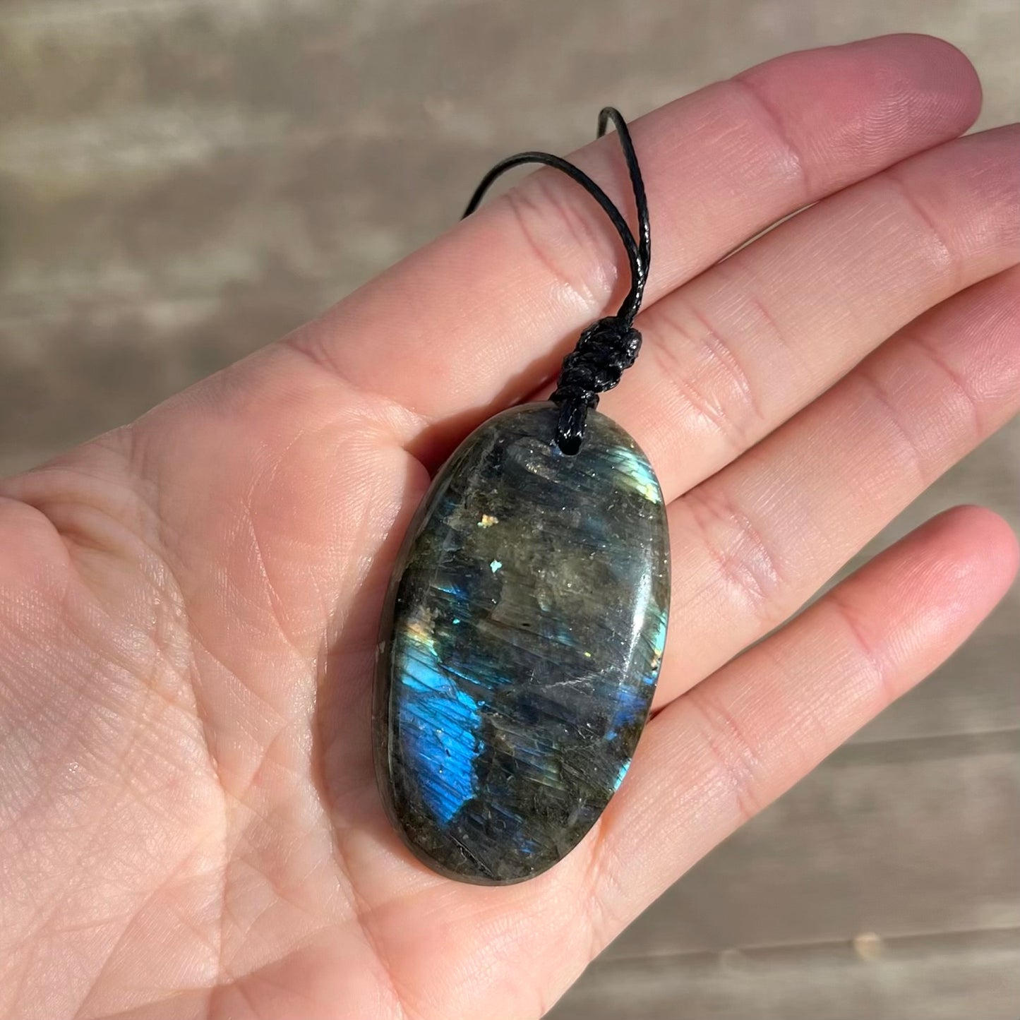 Labradorite Oval Large Pendant - ONE OF A KIND