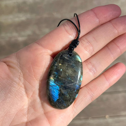 Labradorite Oval Large Pendant - ONE OF A KIND