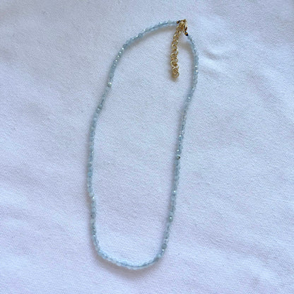 Aquamarine Facet Beaded Necklace