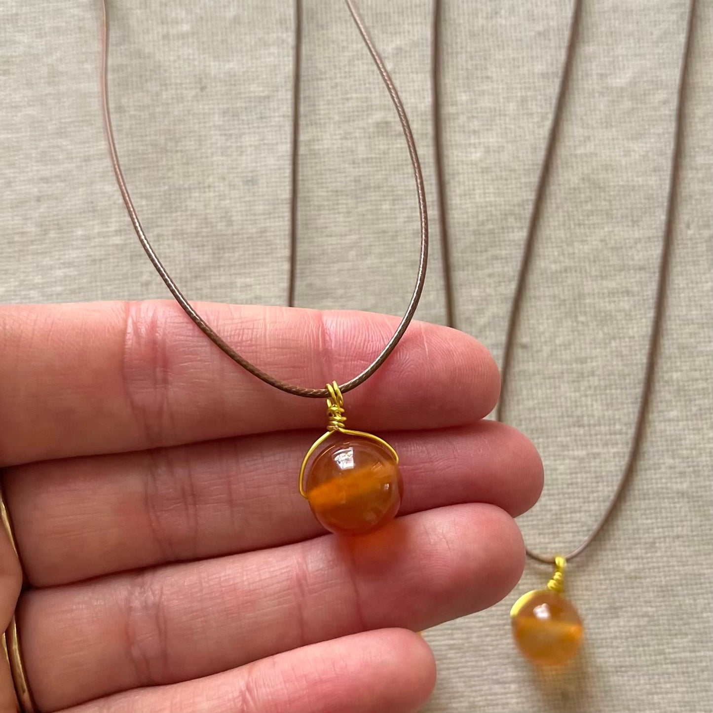 Sphere Pendant - Carnelian