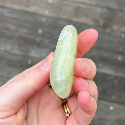 Prehnite Palm Stone Crystal - Protection, Emotional Healing