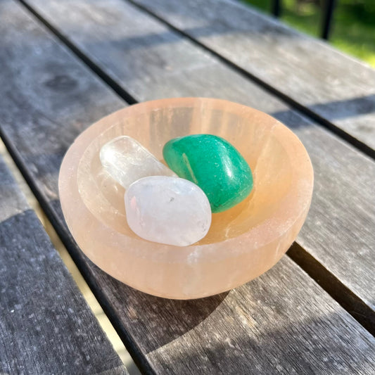 Peach Selenite Mini Bowl - High Vibe, Spiritual Connection