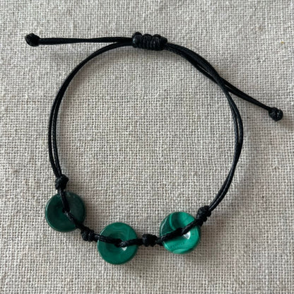 Malachite Circle Cord Bracelet