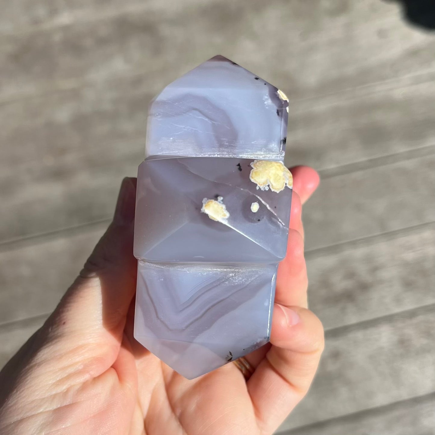 Agate Medium Cross Crystal - Grounding, Harmonising, Protective