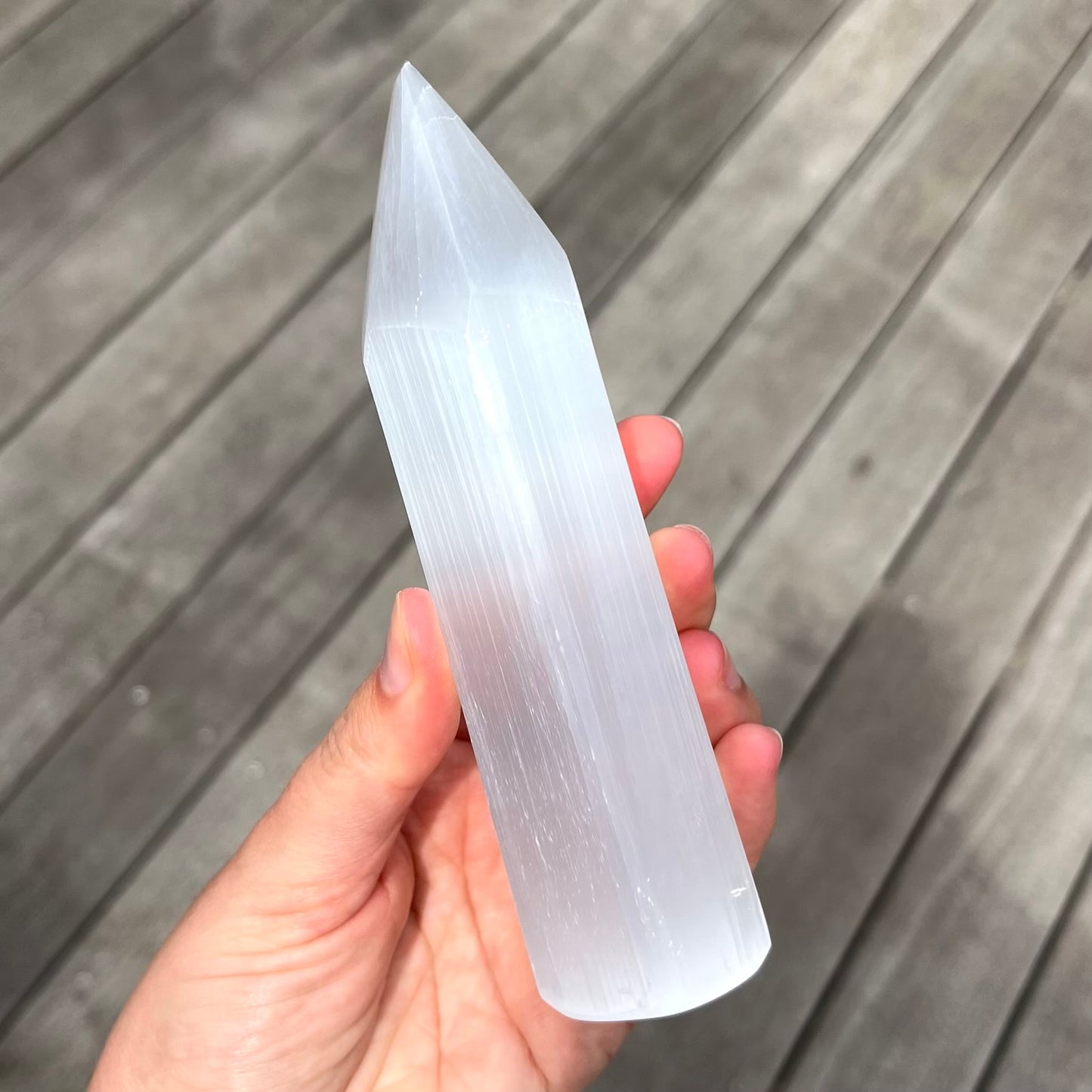 Selenite Large Point Crystal - High Vibe, Protection, Spiritual Connection