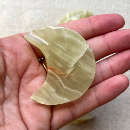 Green Onyx Crystal Moon