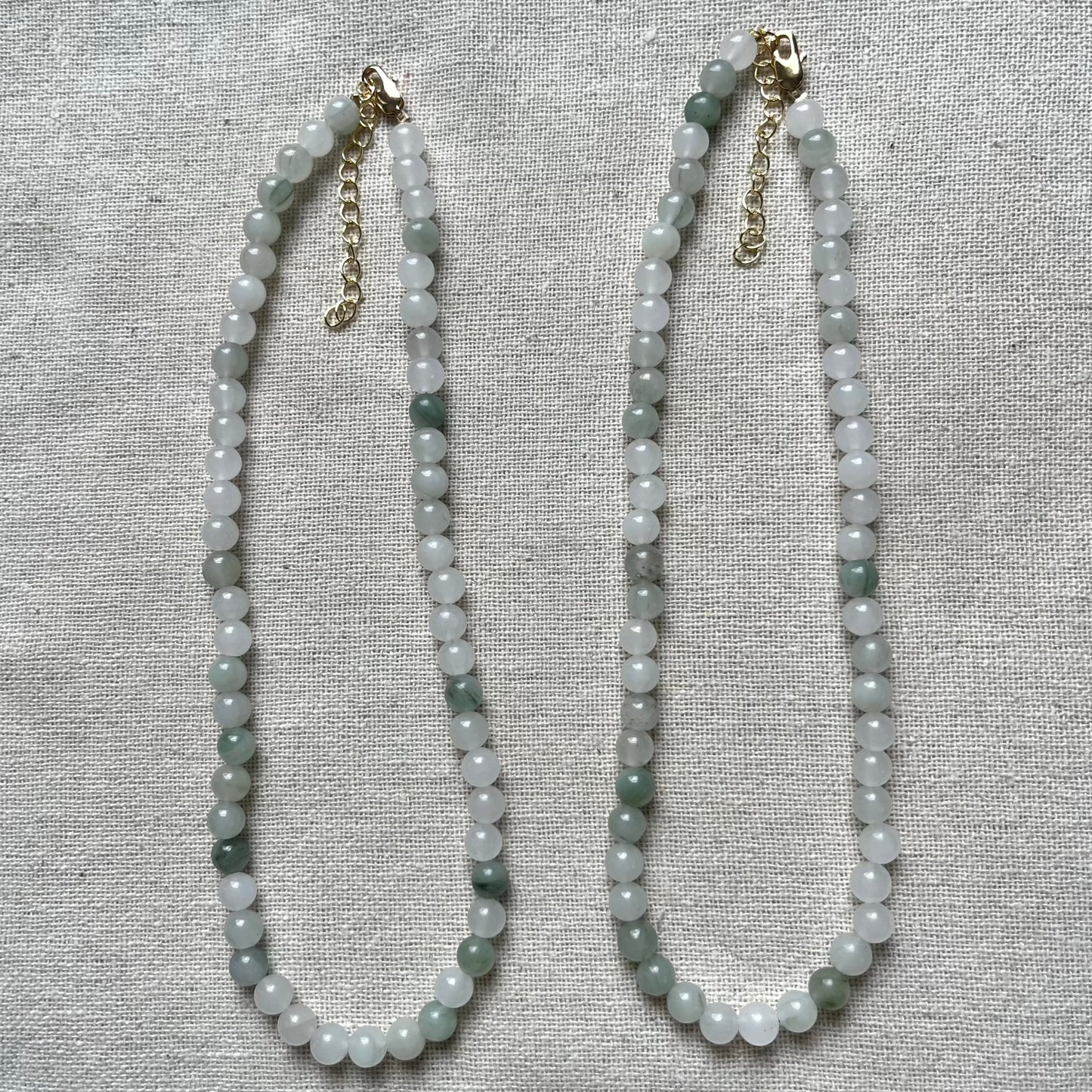 Jade 6mm Beaded Necklace - Luck