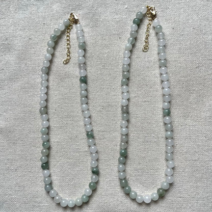Jade 6mm Beaded Necklace - Luck