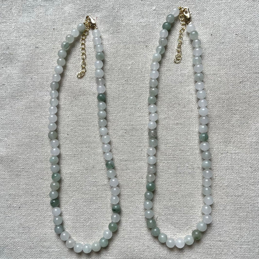 Jade 6mm Beaded Necklace - Luck
