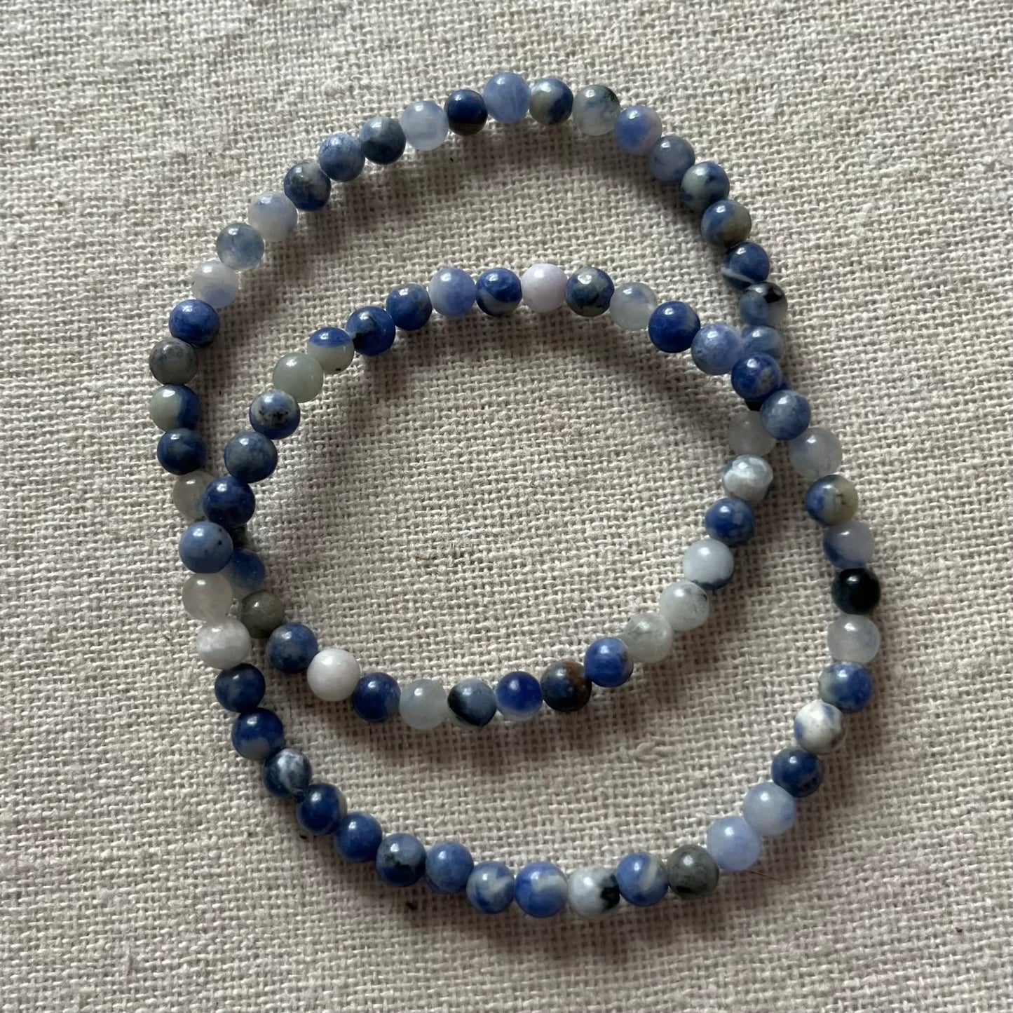 Sodalite 4mm Beaded Bracelet - Emotional Balance
