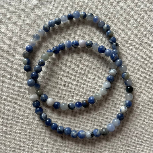 Sodalite 4mm Beaded Bracelet - Emotional Balance