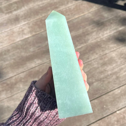 Green Aventurine Large Point Tower Crystal - Prosperity, Growth
