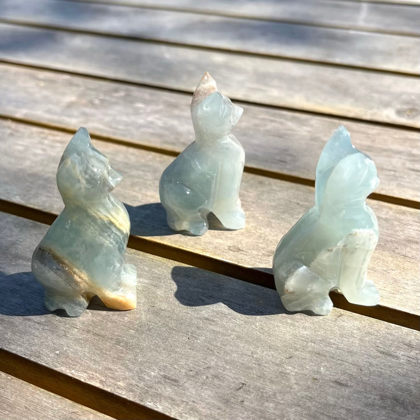 Blue Onyx Mini Cat Crystal - Calm, Peace, Grounding