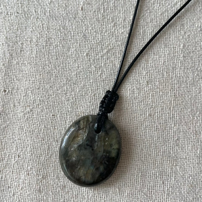 Labradorite Oval Small Pendant - ONE OF A KIND