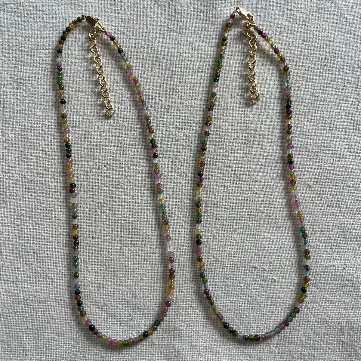 Rainbow Tourmaline 3mm Beaded Necklace - Alignment