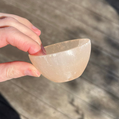 Peach Selenite Mini Bowl - High Vibe, Spiritual Connection