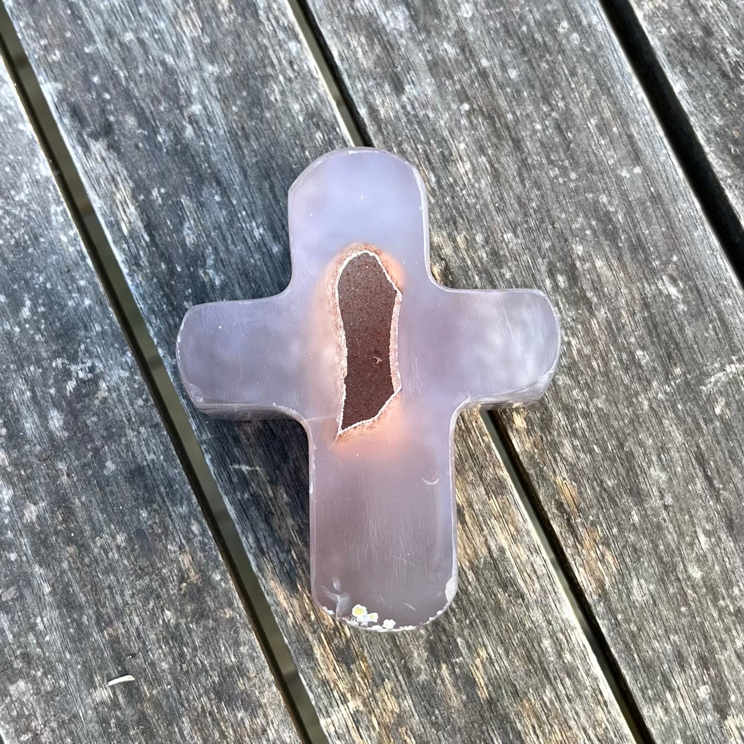 Agate Medium Cross Crystal - Grounding, Harmonising, Protective