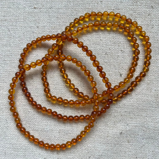 Amber 4mm Beaded Bracelet - Nurturing