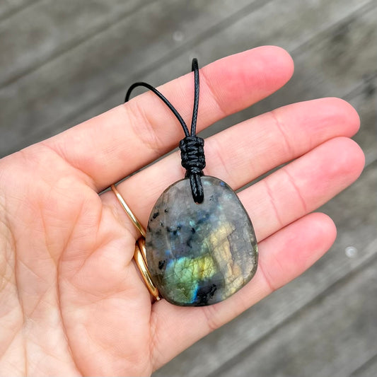 Labradorite Irregular Pendant - ONE OF A KIND